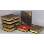 Seven Victorian Morocco leather covered photograph albums.