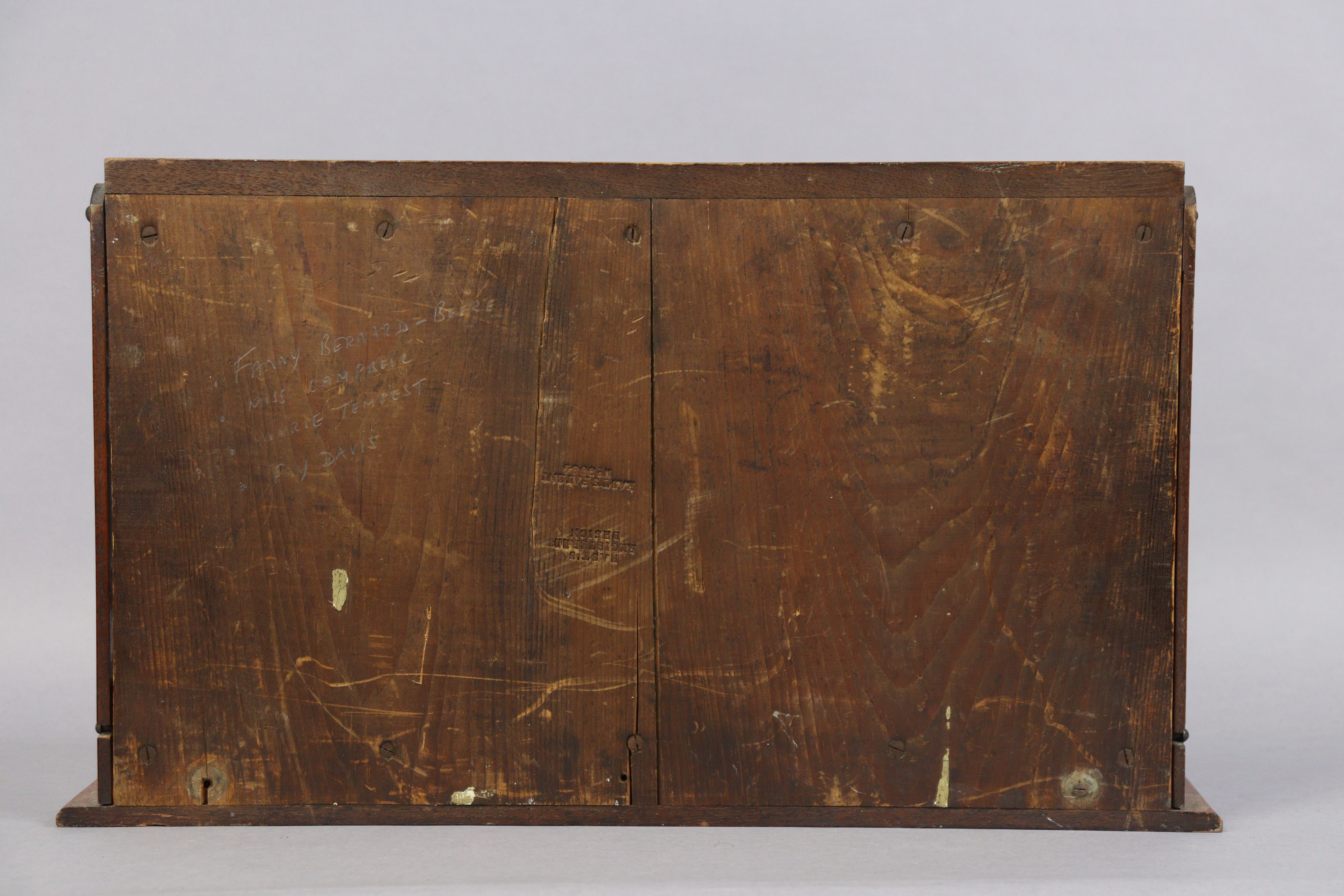 A late 19th/early 20th century carved mahogany table standing photograph frame, 54cm wide x 31cm - Image 5 of 6