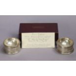 A pair of early 17th century-style silver salt cellars to commemorate George V silver Jubilee in