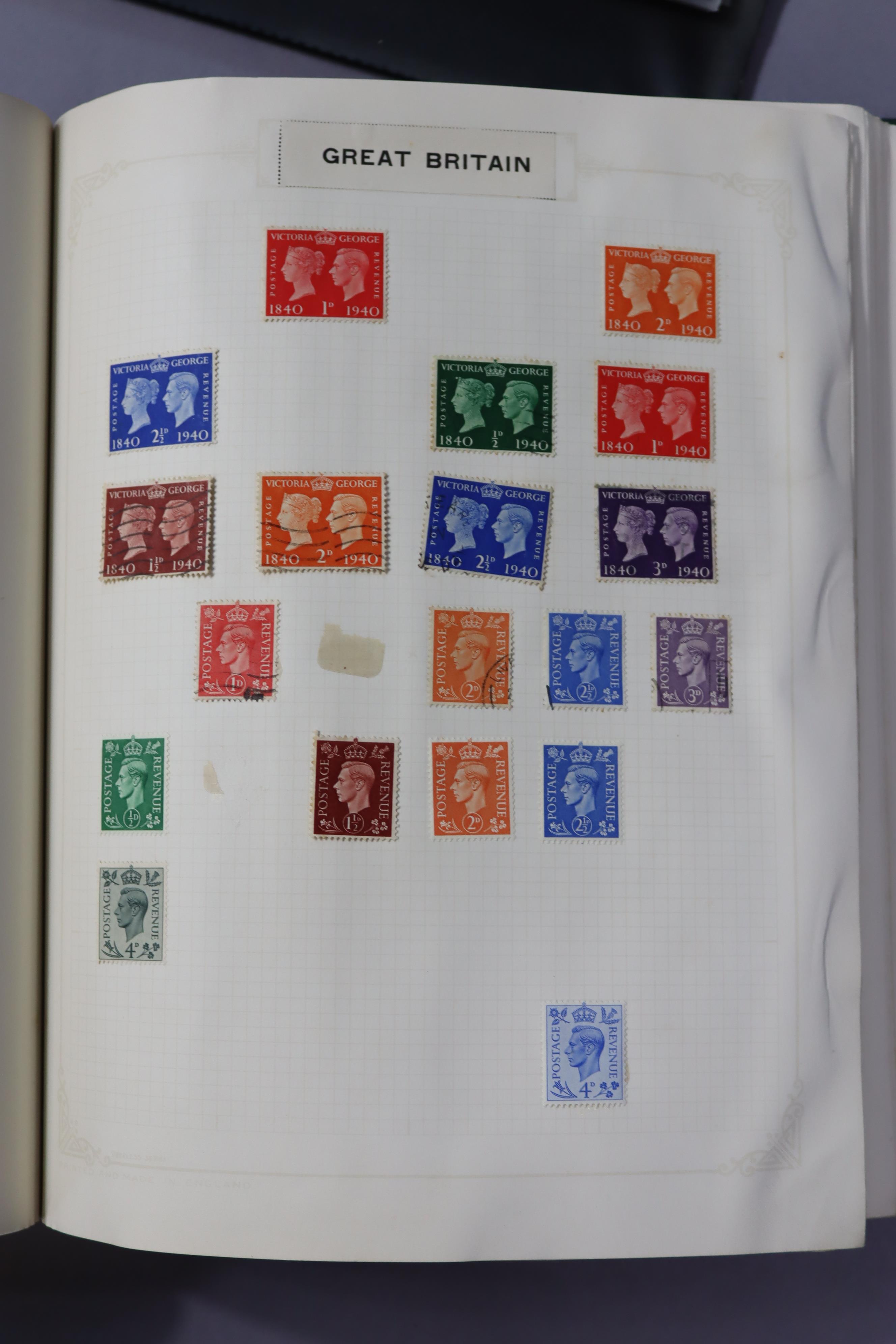A collection of world stamps in one Rapkin “Favourite” album & one Pelham Major album; a - Image 6 of 8