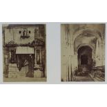 Two framed pairs of late 19th century French architectural photographs, each image 36xm x 27cm; 61.