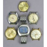 A Tissot gent’s wristwatch; a faux Rolex gent’s wristwatch; & four other wristwatches (only one with