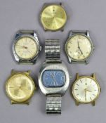 A Tissot gent’s wristwatch; a faux Rolex gent’s wristwatch; & four other wristwatches (only one with