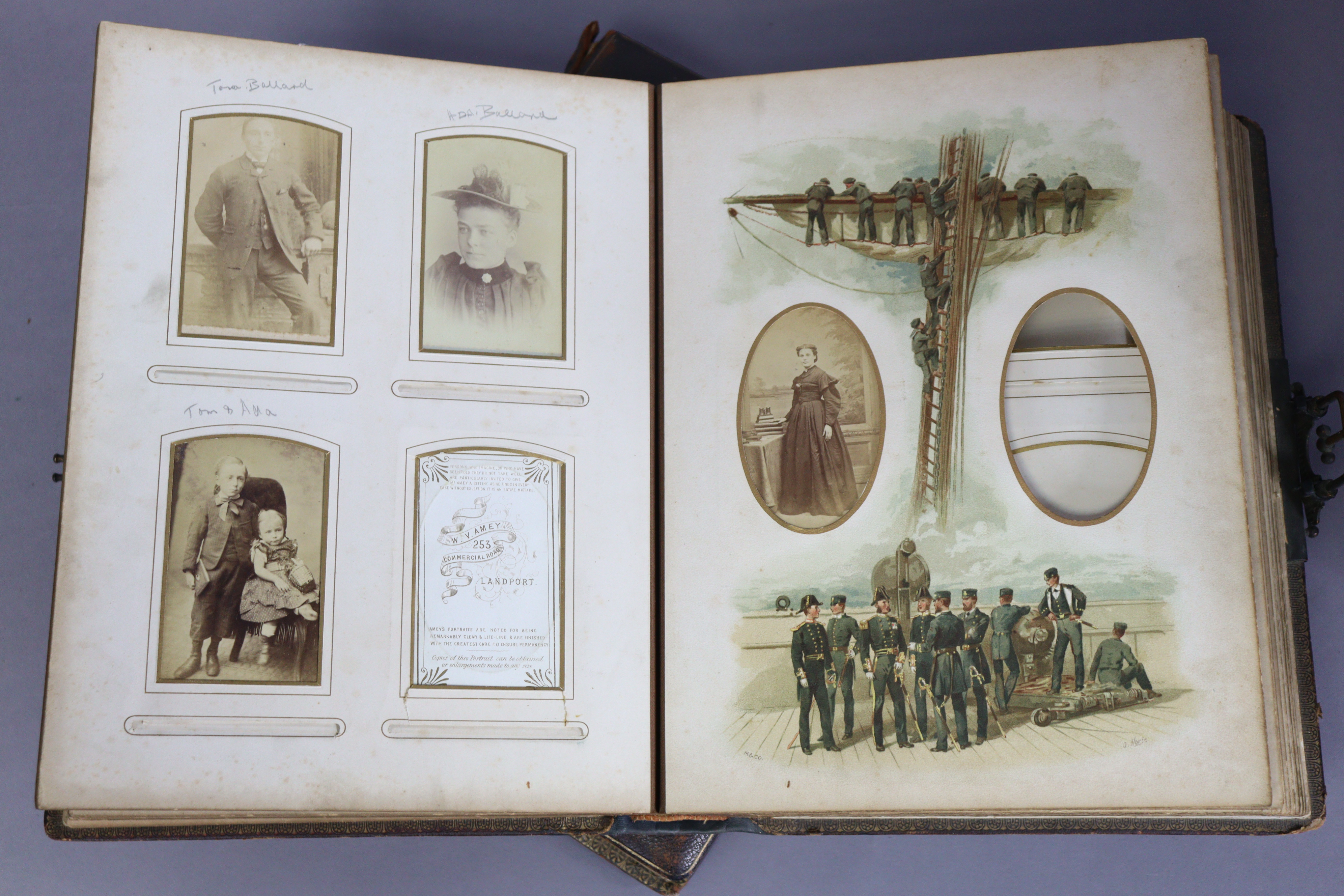 Seven Victorian Morocco leather covered photograph albums. - Image 4 of 8