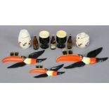 A set of three carlton ware “Guiness” graduated toucan wall ornaments (the largest waf), two
