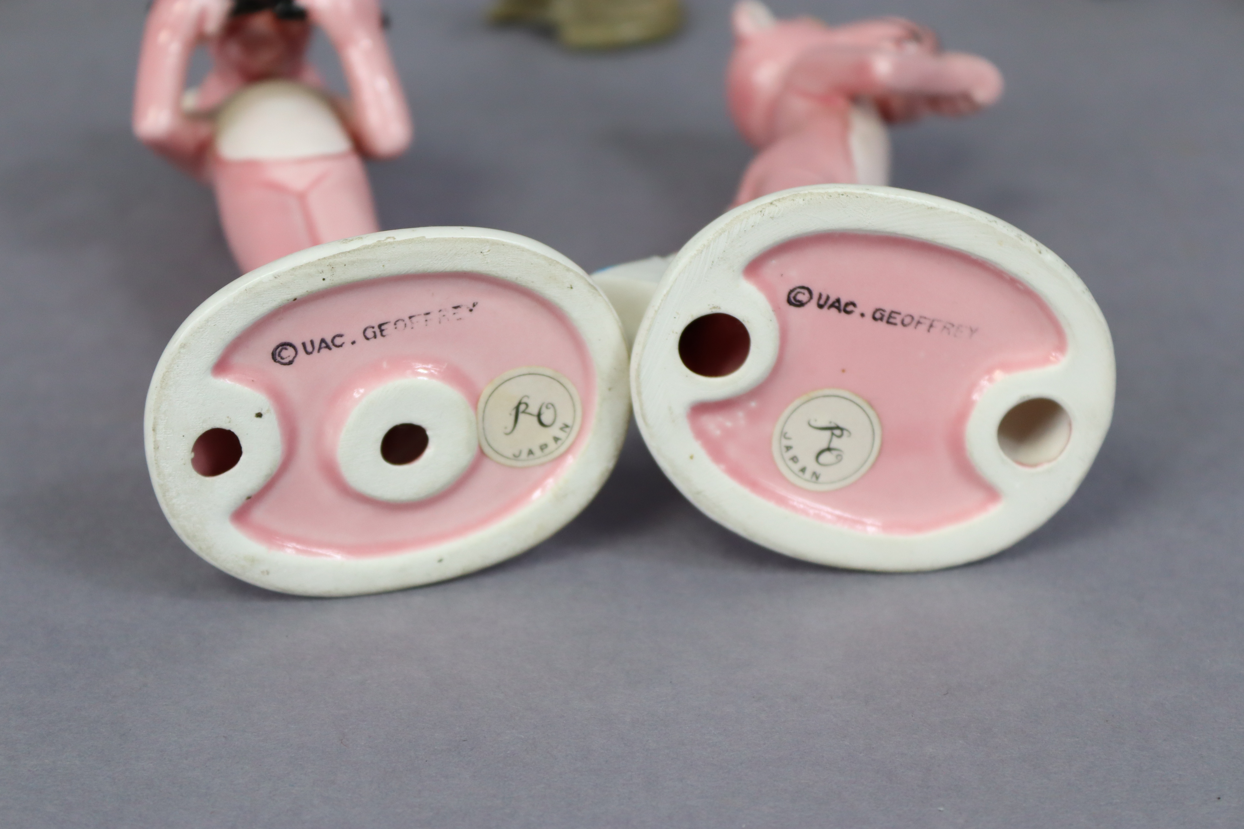 Five Wade whimsies; two Japanese pink panther characters; & various loose stamps & coins. - Image 2 of 2