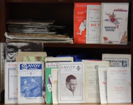 A collection of assorted theatre programmes & magazines on theatre productions, circa mid-20th