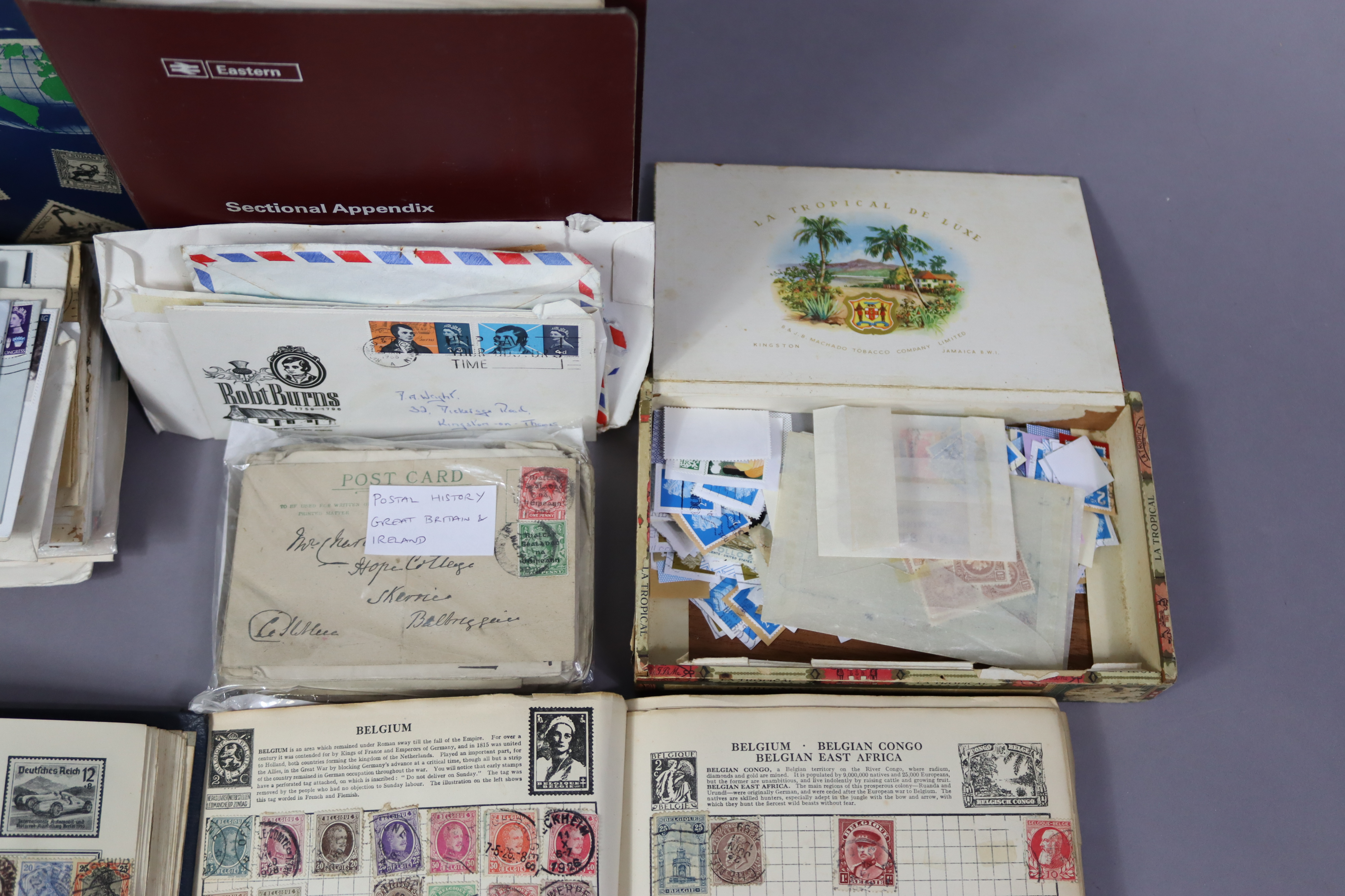 A collection of world stamps in three albums & a stock-book; a quantity of loose stamps; various - Image 4 of 5