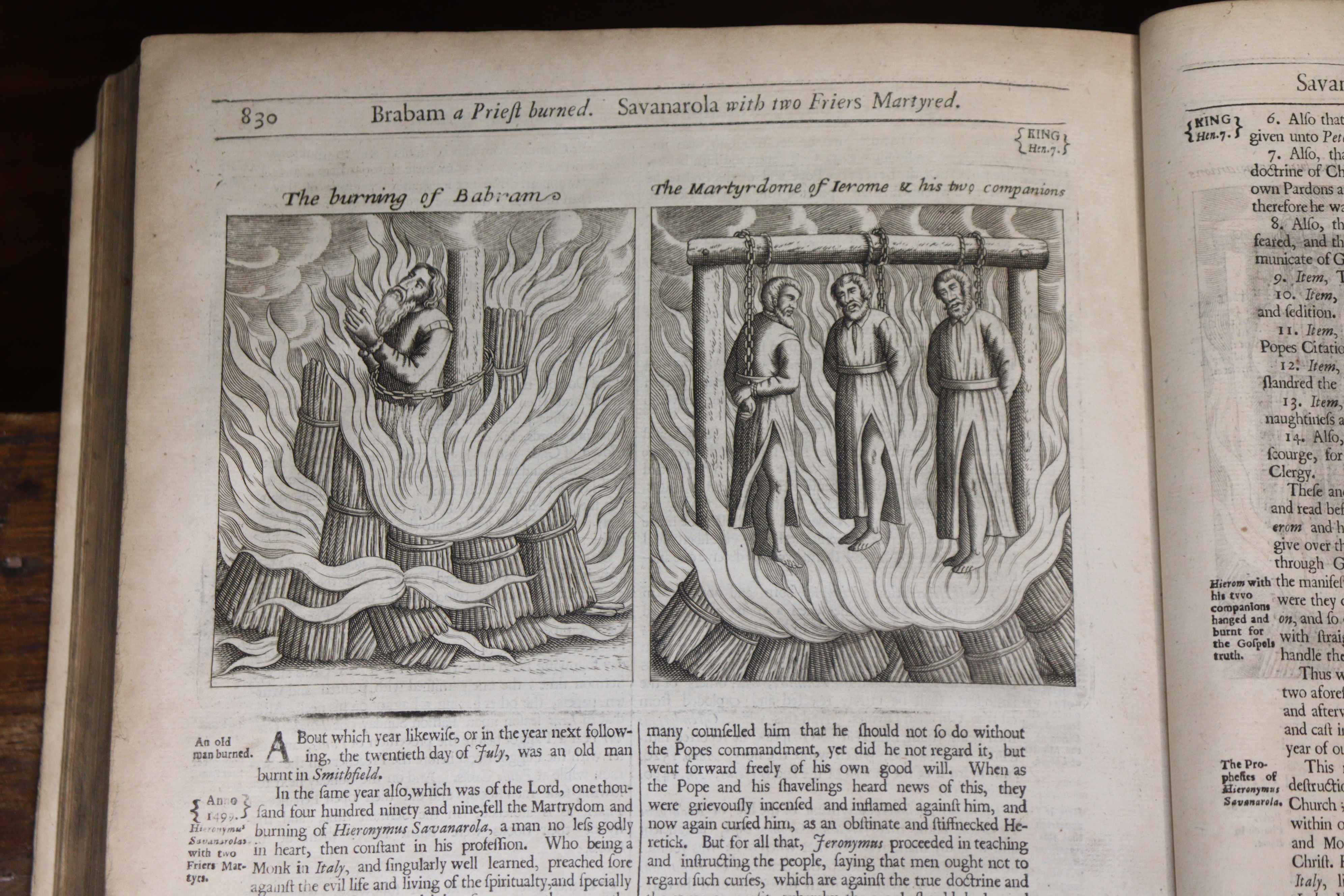 FOXE, John. (Book of Martyrs) “Acts and Monuments…”. vols 1 & 2 (of 3), ninth edition, 1684 - Image 5 of 13
