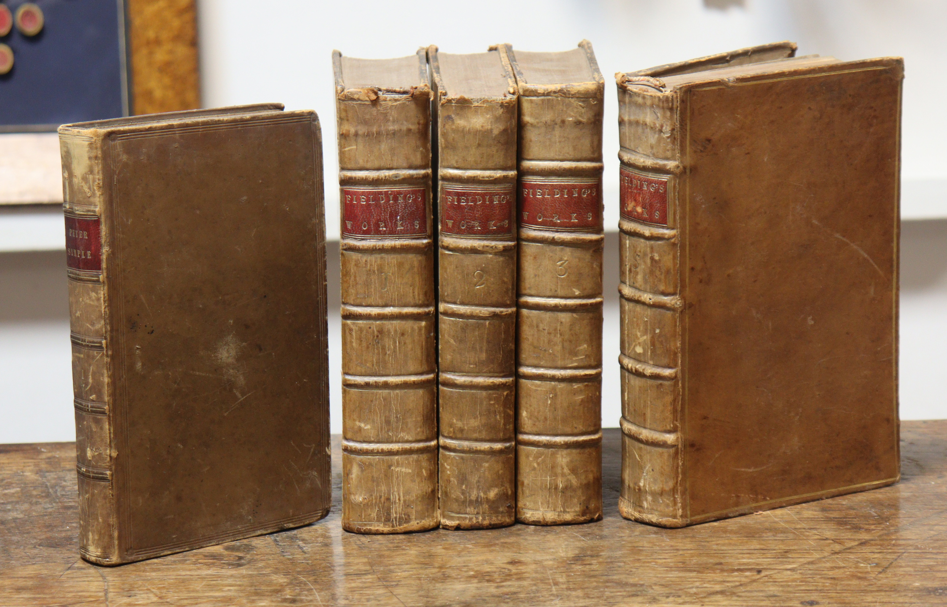The Works of Henry Fielding, Esq., vols I, II, III & V (of 8), Published 1757, London by A Millar, - Image 2 of 4