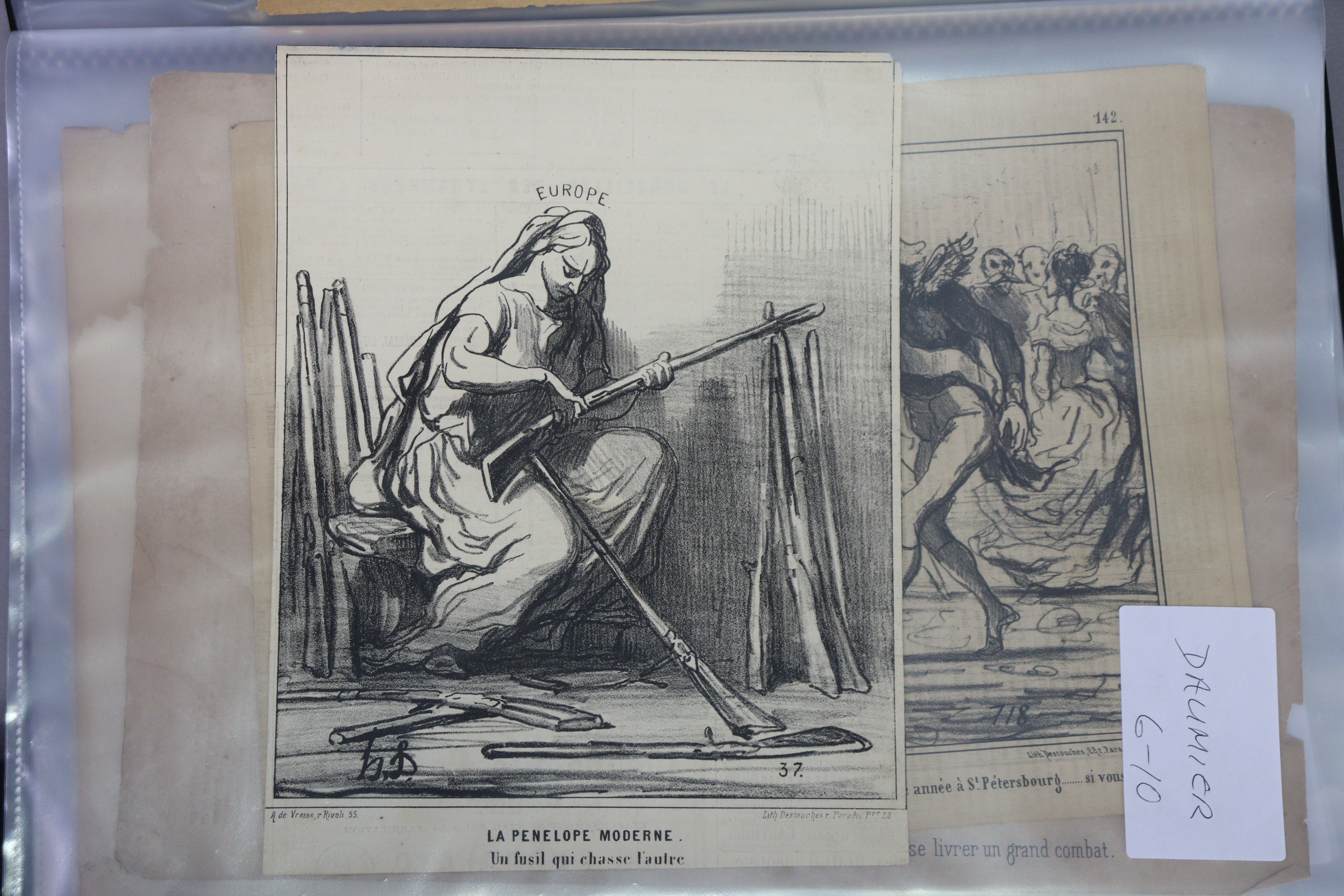 A folio lithographs after Steinlen, Daumier, Gavarni, & Cham, taken from late 19th/early 20th - Image 15 of 21