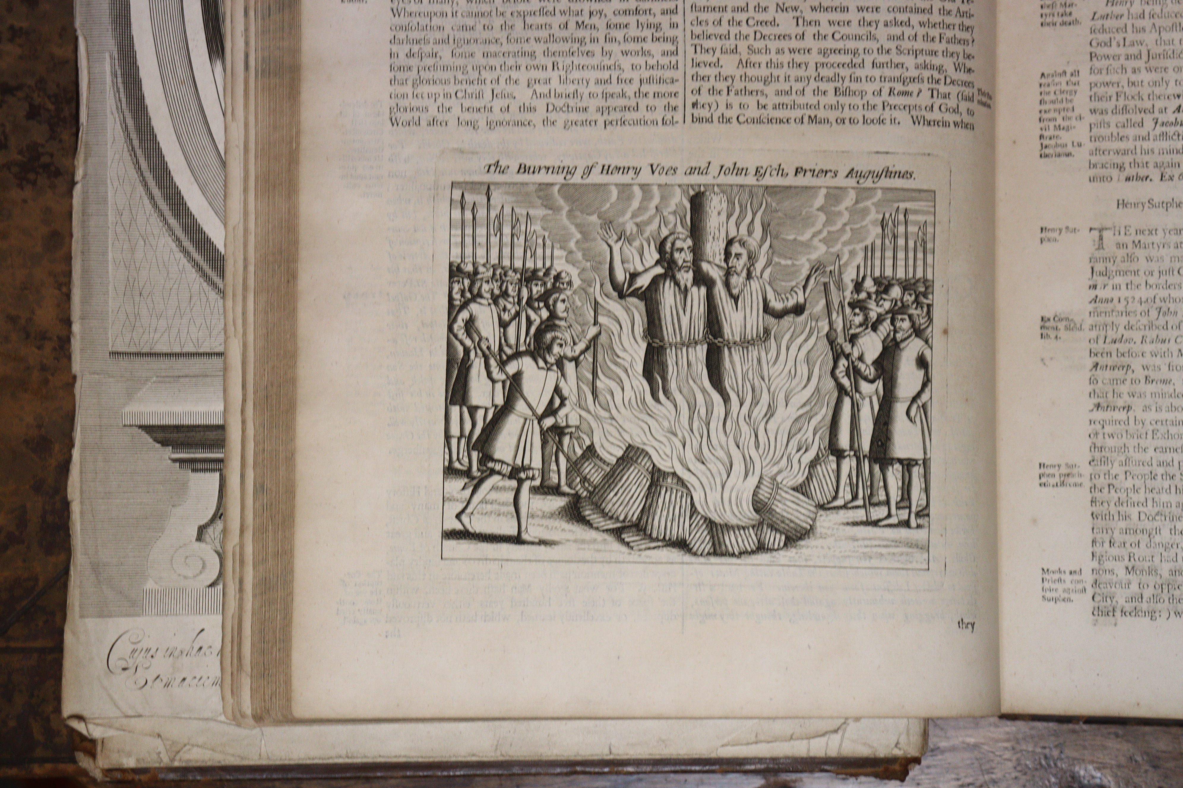 FOXE, John. (Book of Martyrs) “Acts and Monuments…”. vols 1 & 2 (of 3), ninth edition, 1684 - Image 9 of 13