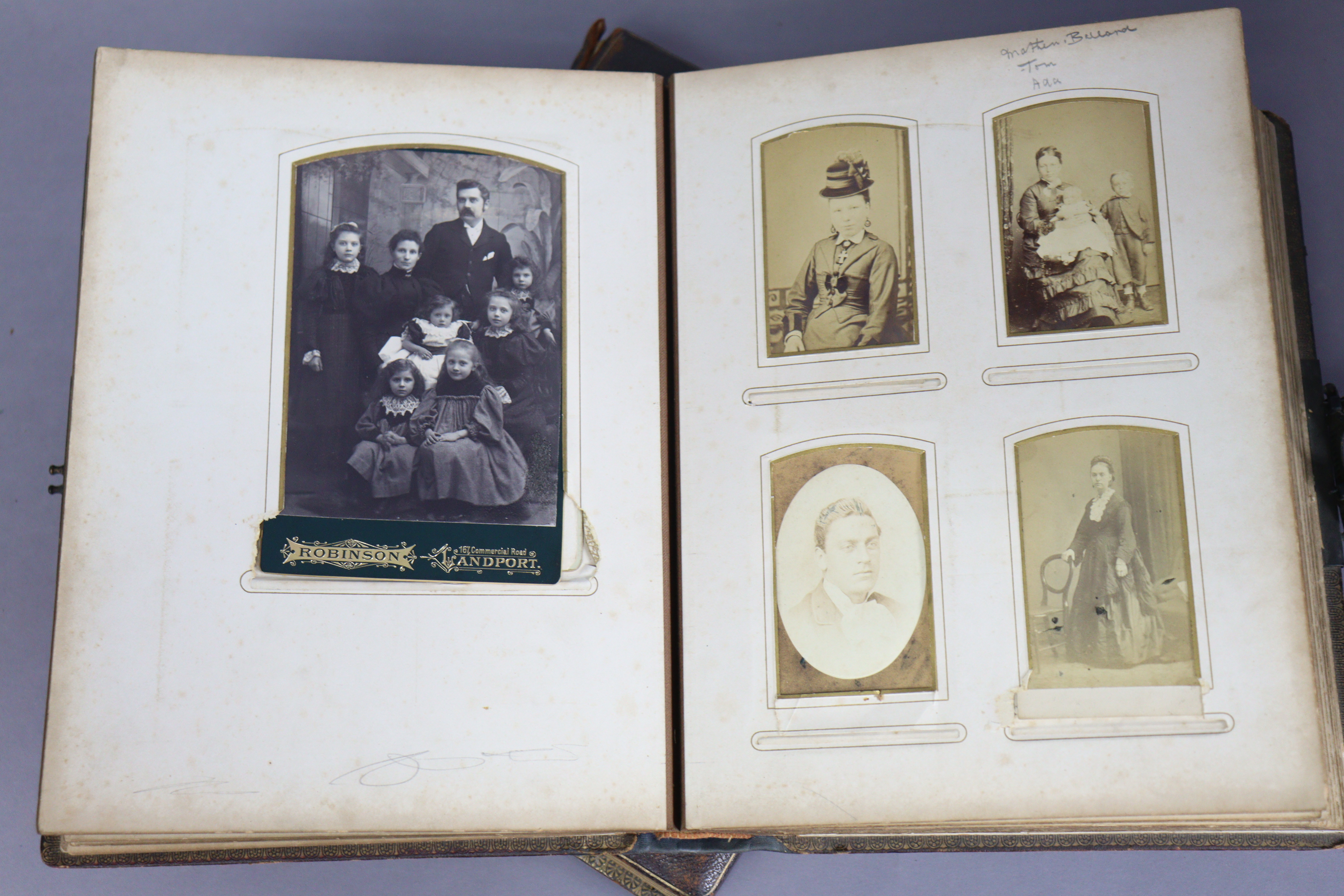 Seven Victorian Morocco leather covered photograph albums. - Image 3 of 8