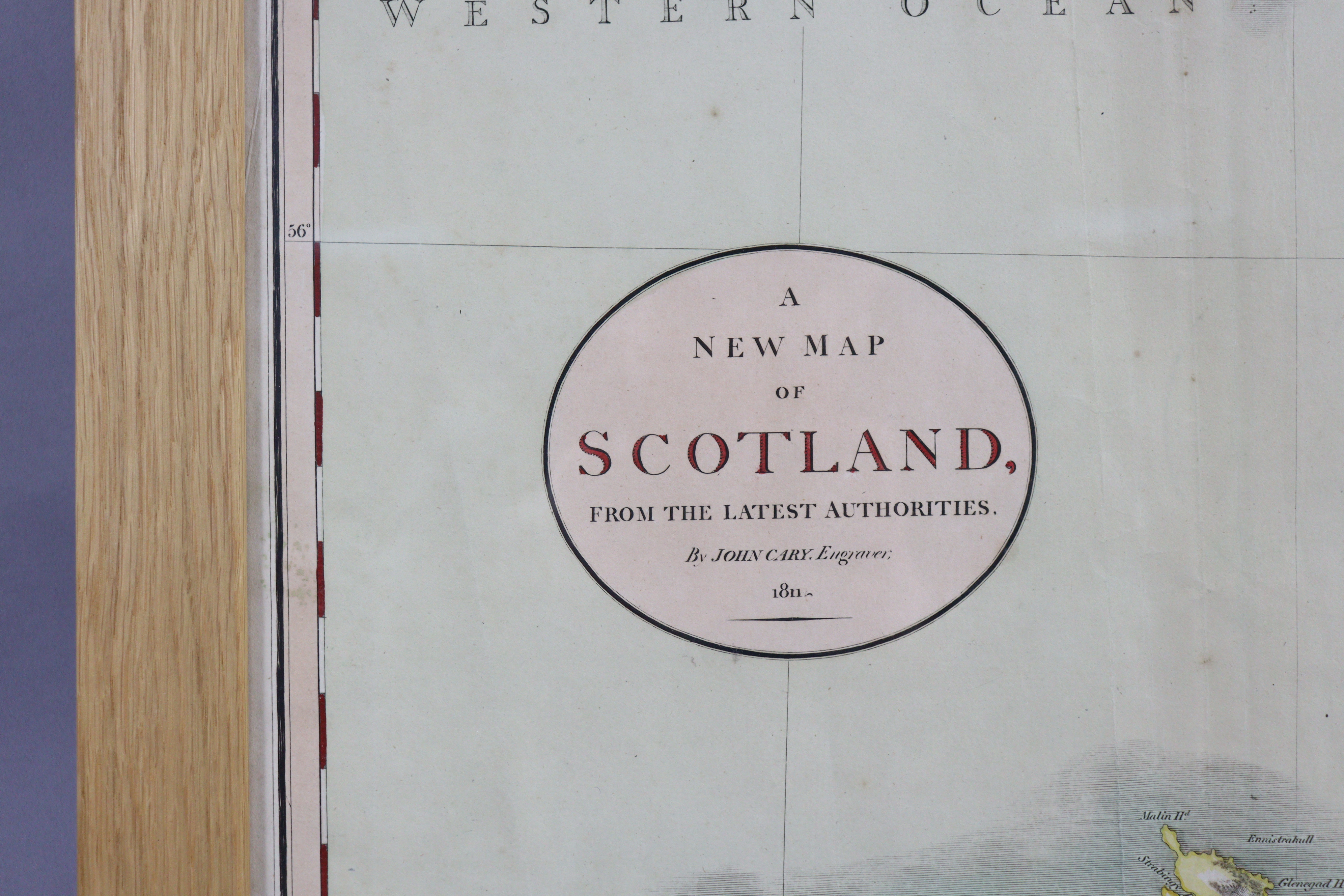 A large coloured map “A New Map of Scotland, From The Latest Authorities” by John Cary dated 1811; - Image 3 of 7