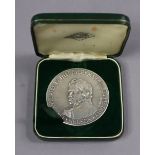 A large medal commemorating admiral Lord Nelson & The Battle of Trafalgar, marked: “999 Fine Silver,