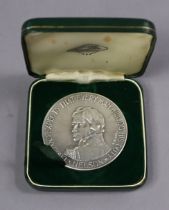 A large medal commemorating admiral Lord Nelson & The Battle of Trafalgar, marked: “999 Fine Silver,