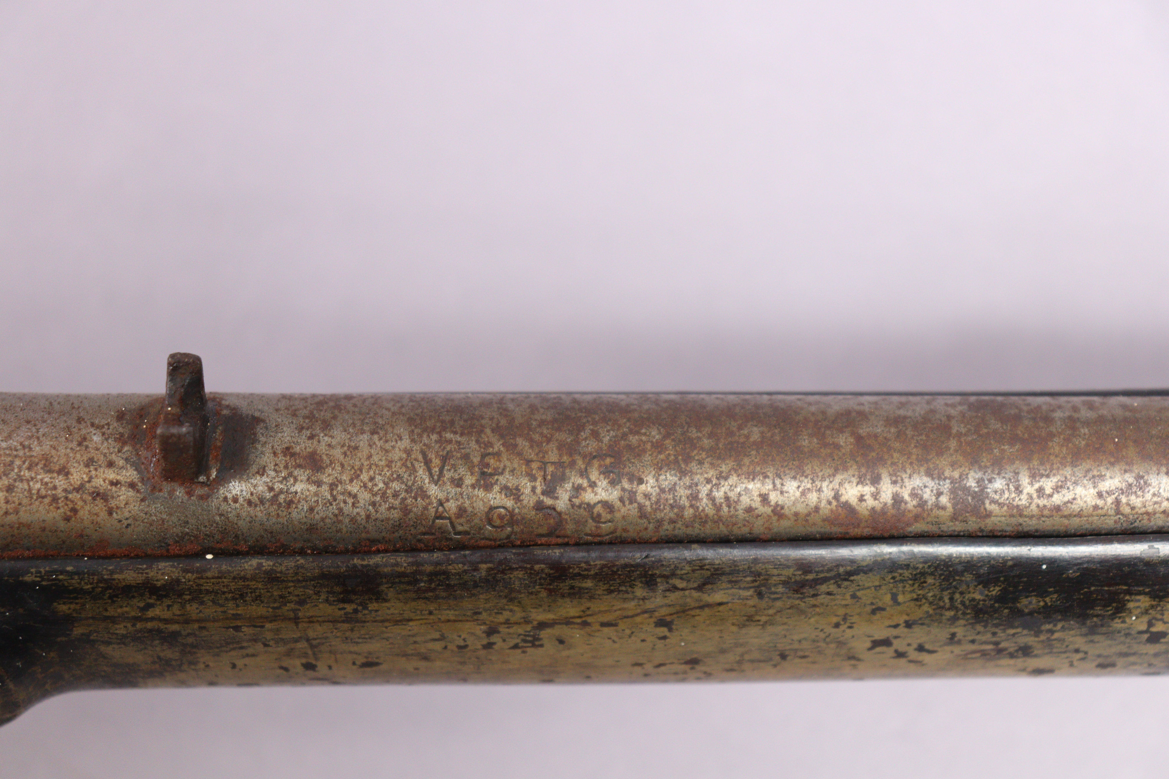 A mid-19th century three-band Indian Enfield musket, the 88cm plain steel barrel inscribed “V.R.T.G” - Image 3 of 9