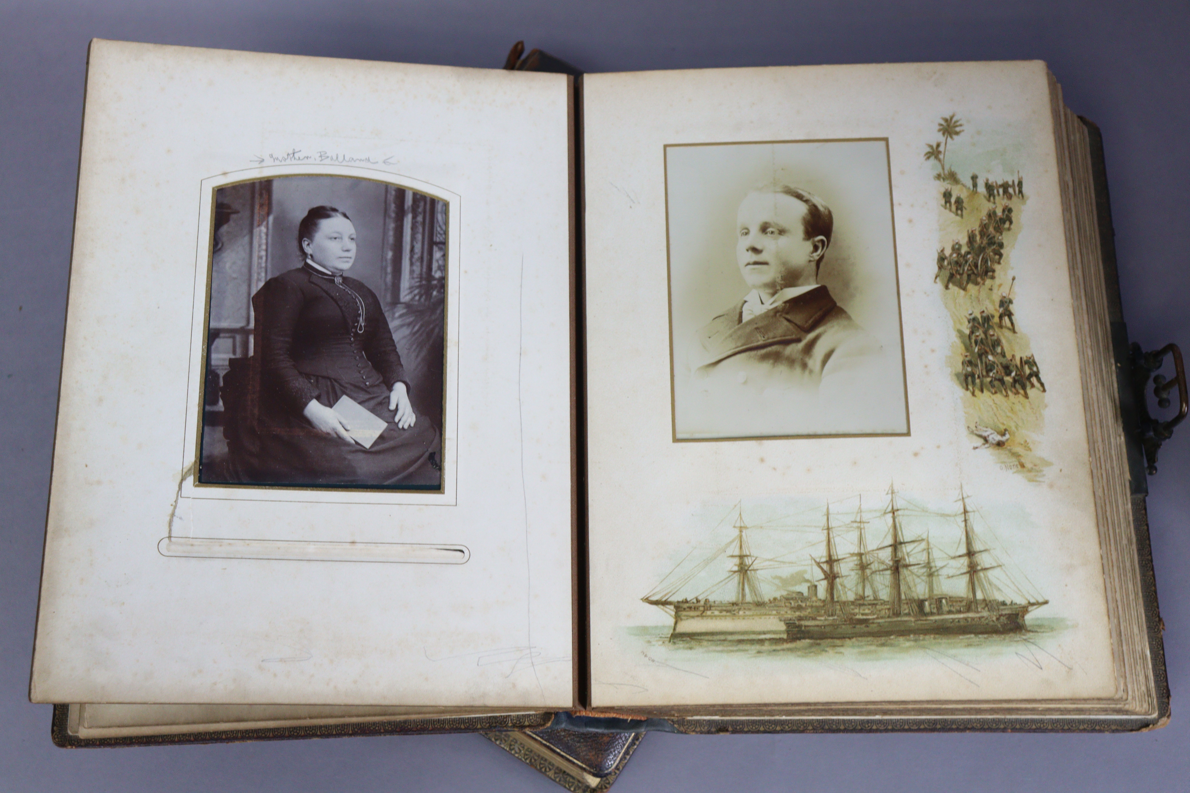 Seven Victorian Morocco leather covered photograph albums. - Image 2 of 8