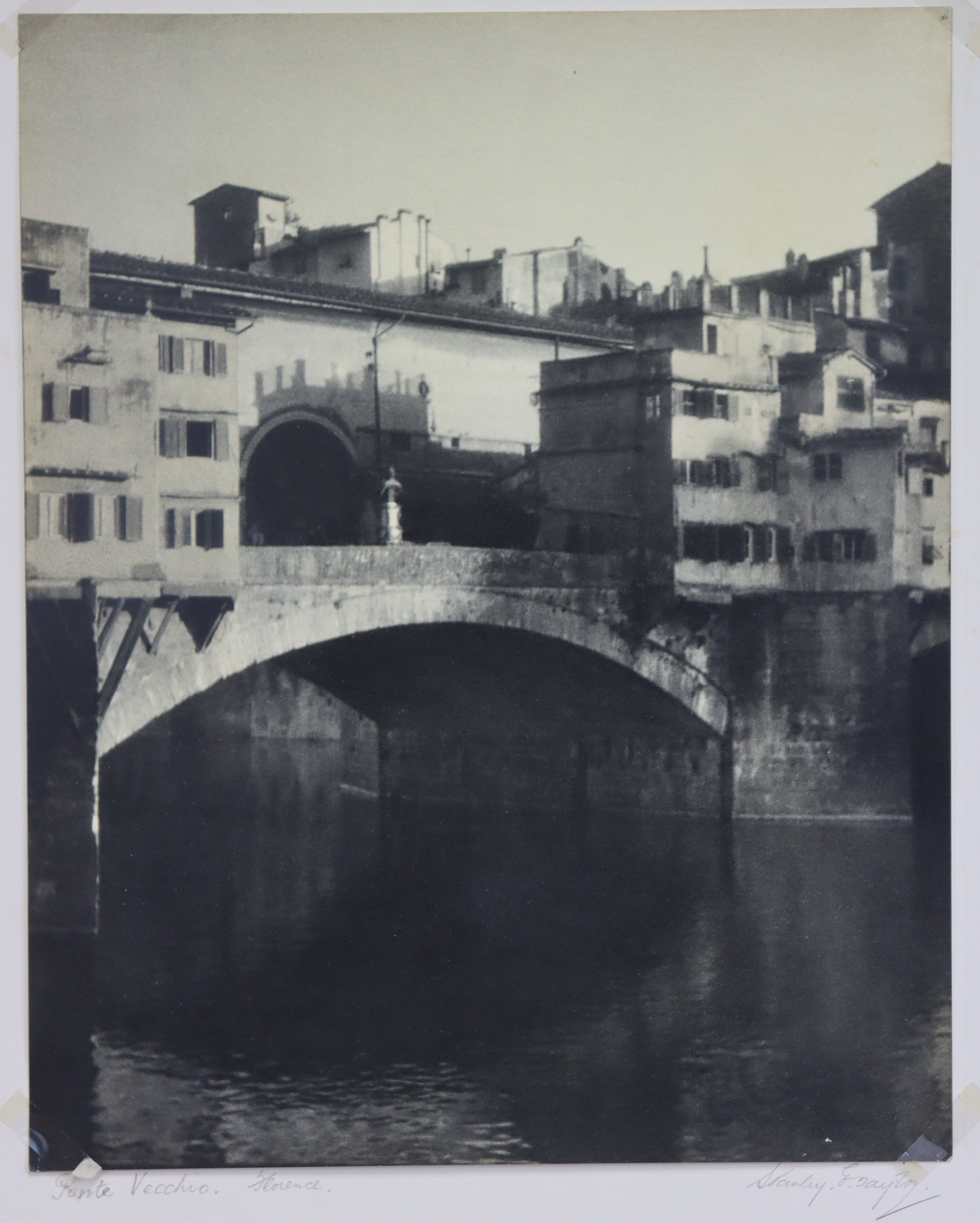 STANLEY E. TAYLOR. A collection of nine mounted photographs taken during 1920s-1940s; Ponte Vecchio,