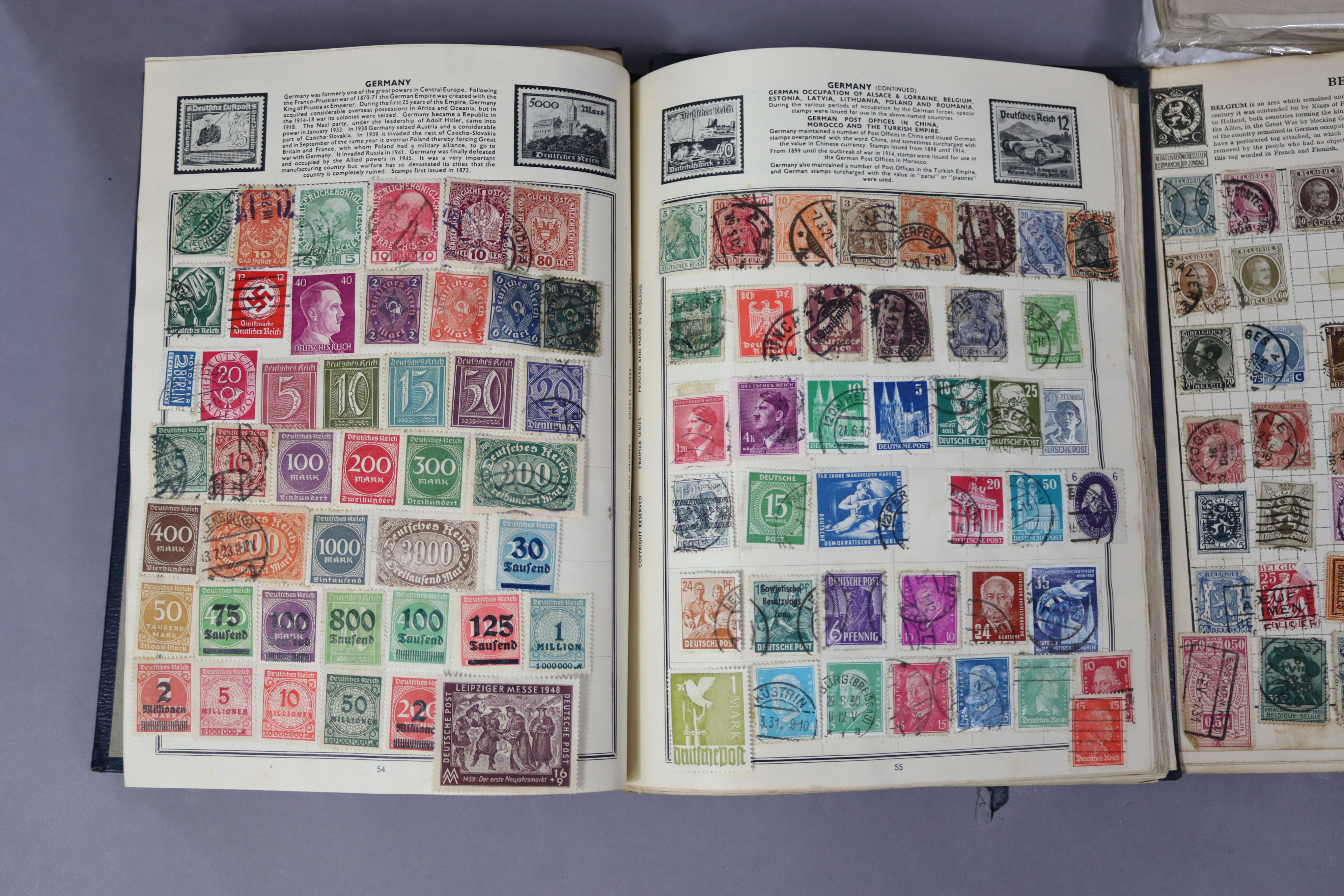 A collection of world stamps in three albums & a stock-book; a quantity of loose stamps; various - Image 2 of 5