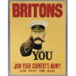 A large painted plywood recruitment sign “BRITONS, JOIN YOUR COUNTRY’S ARMY”, circa. 1980’s, 122cm x