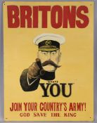 A large painted plywood recruitment sign “BRITONS, JOIN YOUR COUNTRY’S ARMY”, circa. 1980’s, 122cm x