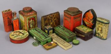 Fifteen various vintage advertising tins & boxes.