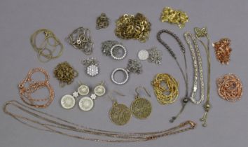Thirteen various silver & other necklaces, some with pendants.