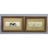 Two Stevengraph woven-silk equestrian pictures titled “Dick Turpin’s last ride on his Bonnie Black