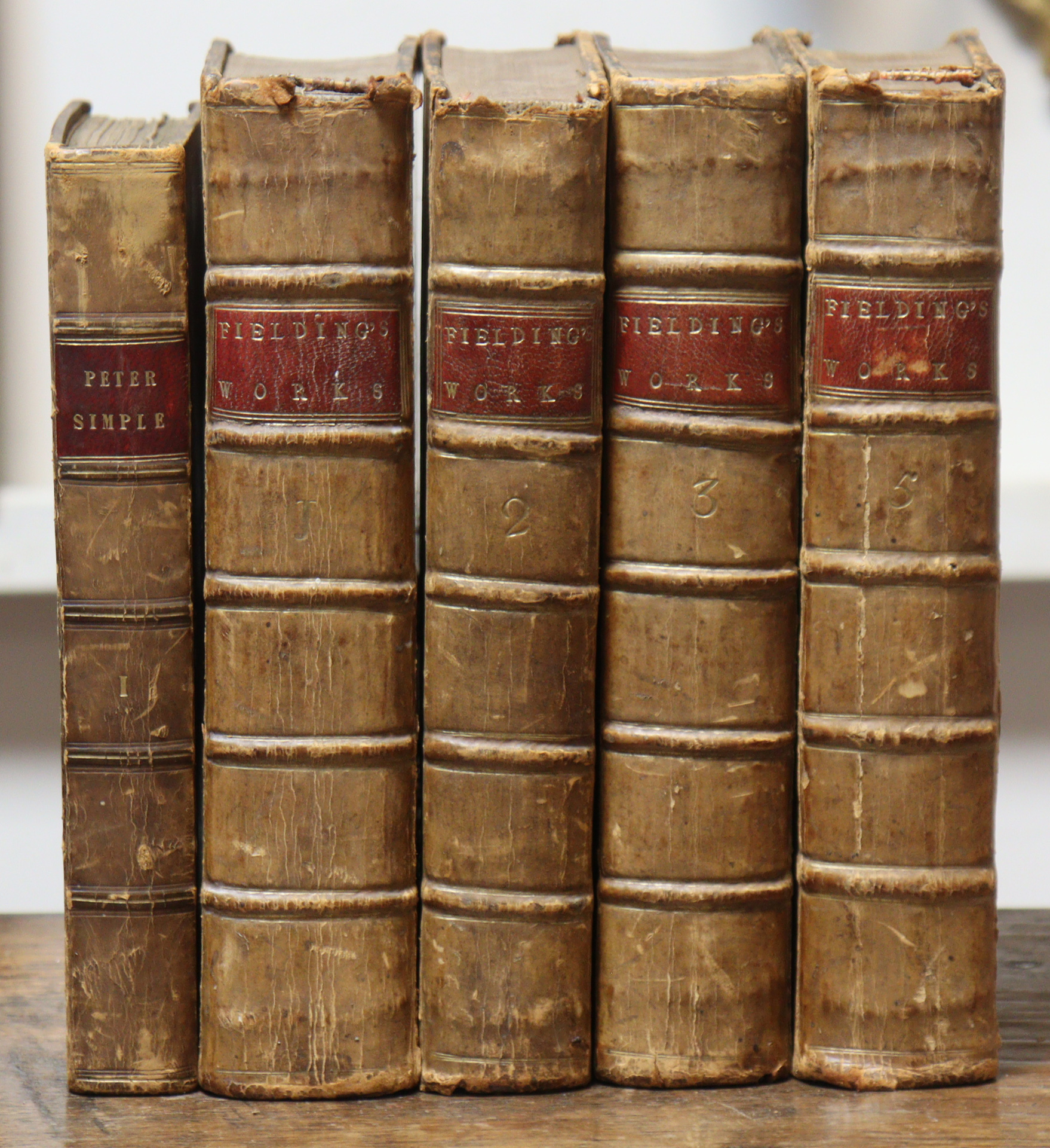 The Works of Henry Fielding, Esq., vols I, II, III & V (of 8), Published 1757, London by A Millar,