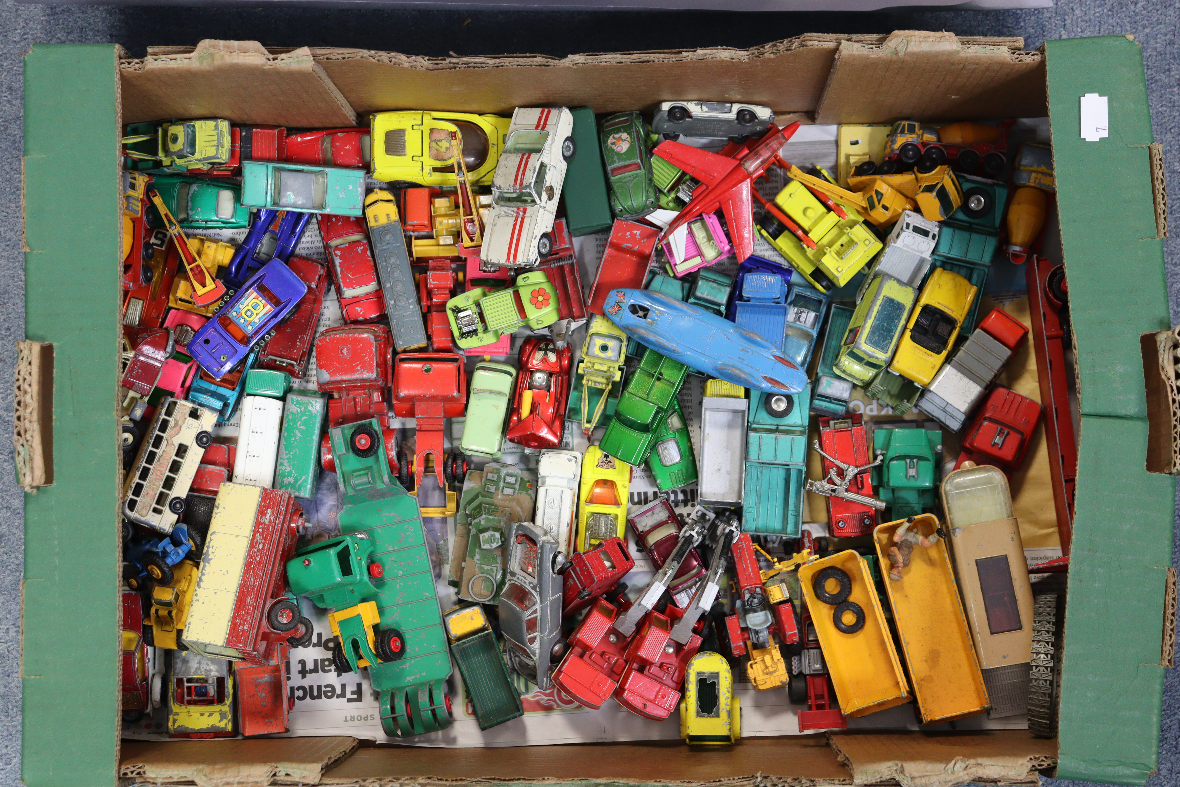 Approximately seventy various die-cast scale models by Corgi, Spot-on, etc., all unboxed.