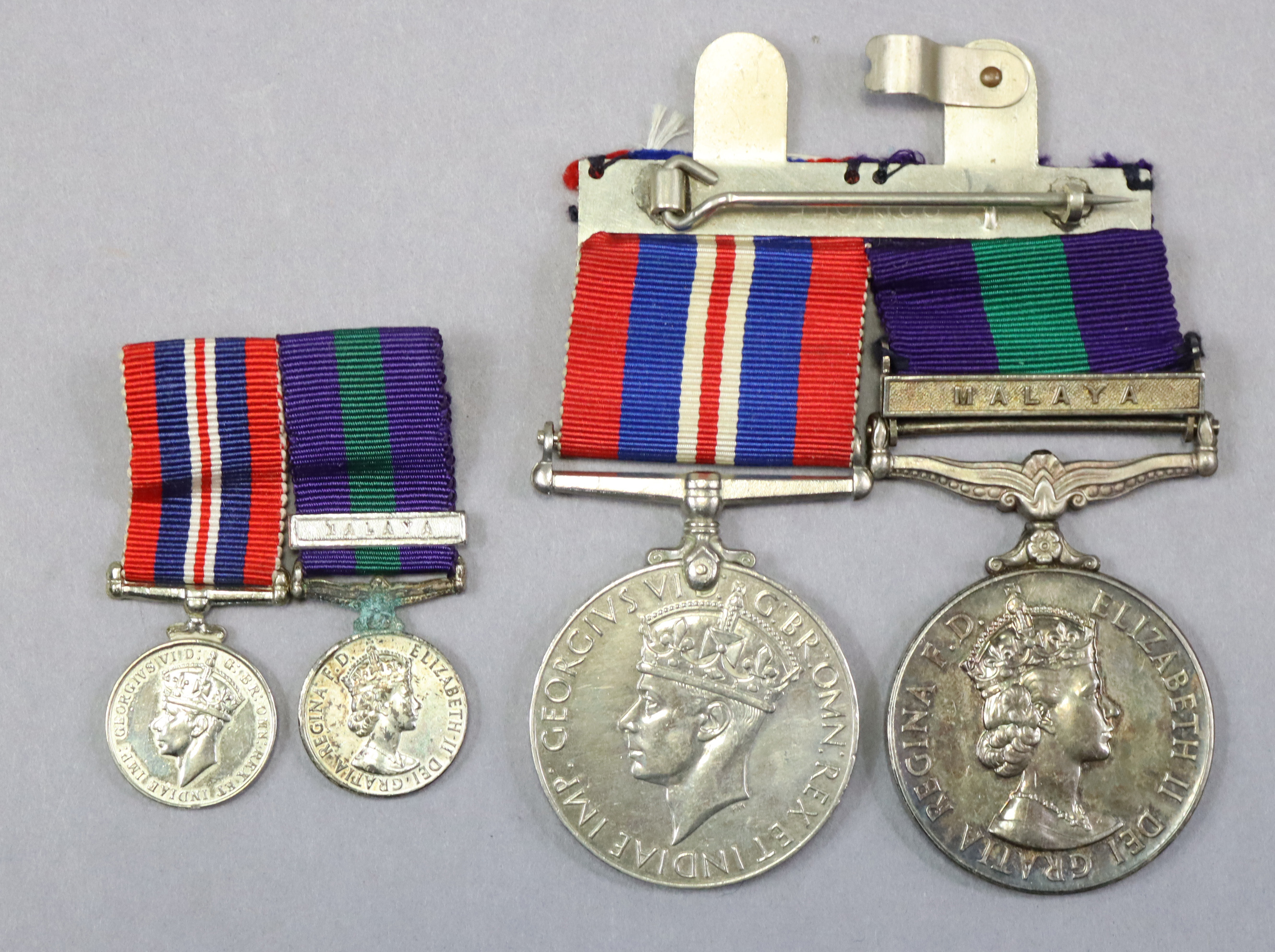 A pair of service medals awarded to Flt Lt. T.J. Bradbury RAF; 1939-45 Ward Medal, & General Service