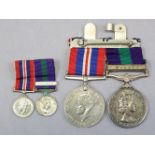 A pair of service medals awarded to Flt Lt. T.J. Bradbury RAF; 1939-45 Ward Medal, & General Service