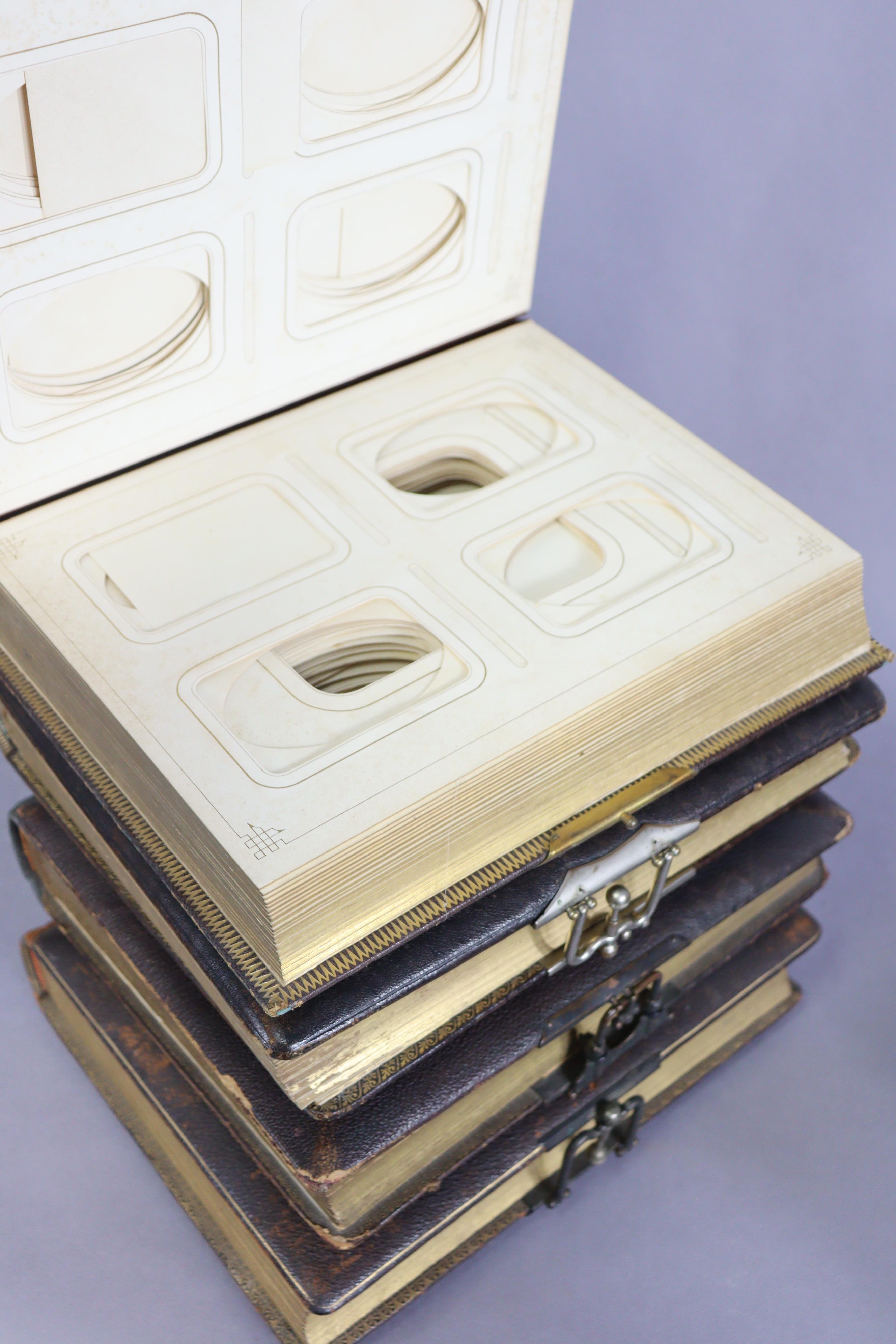 Seven Victorian Morocco leather covered photograph albums. - Image 6 of 8