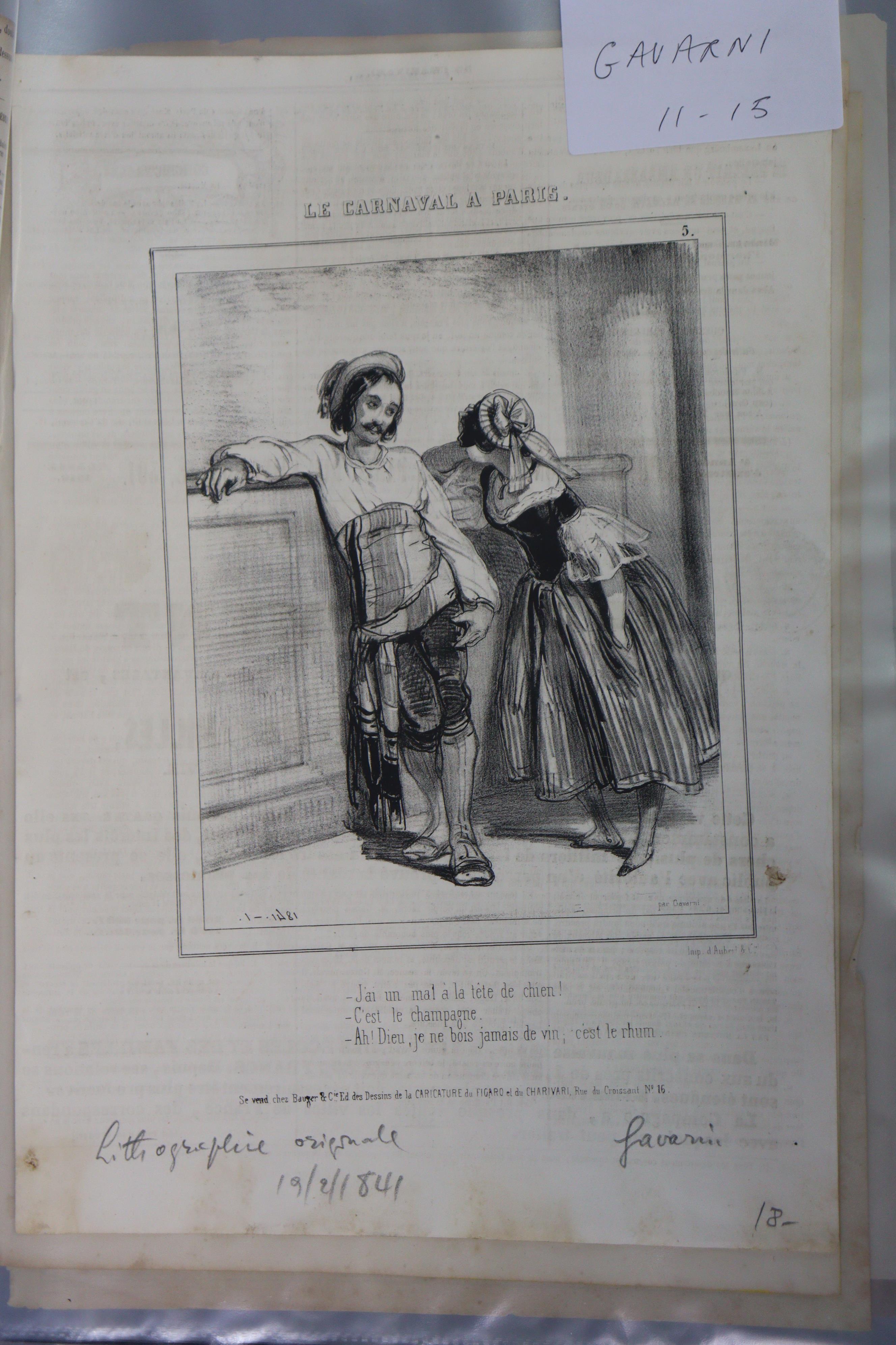 A folio lithographs after Steinlen, Daumier, Gavarni, & Cham, taken from late 19th/early 20th - Image 10 of 21