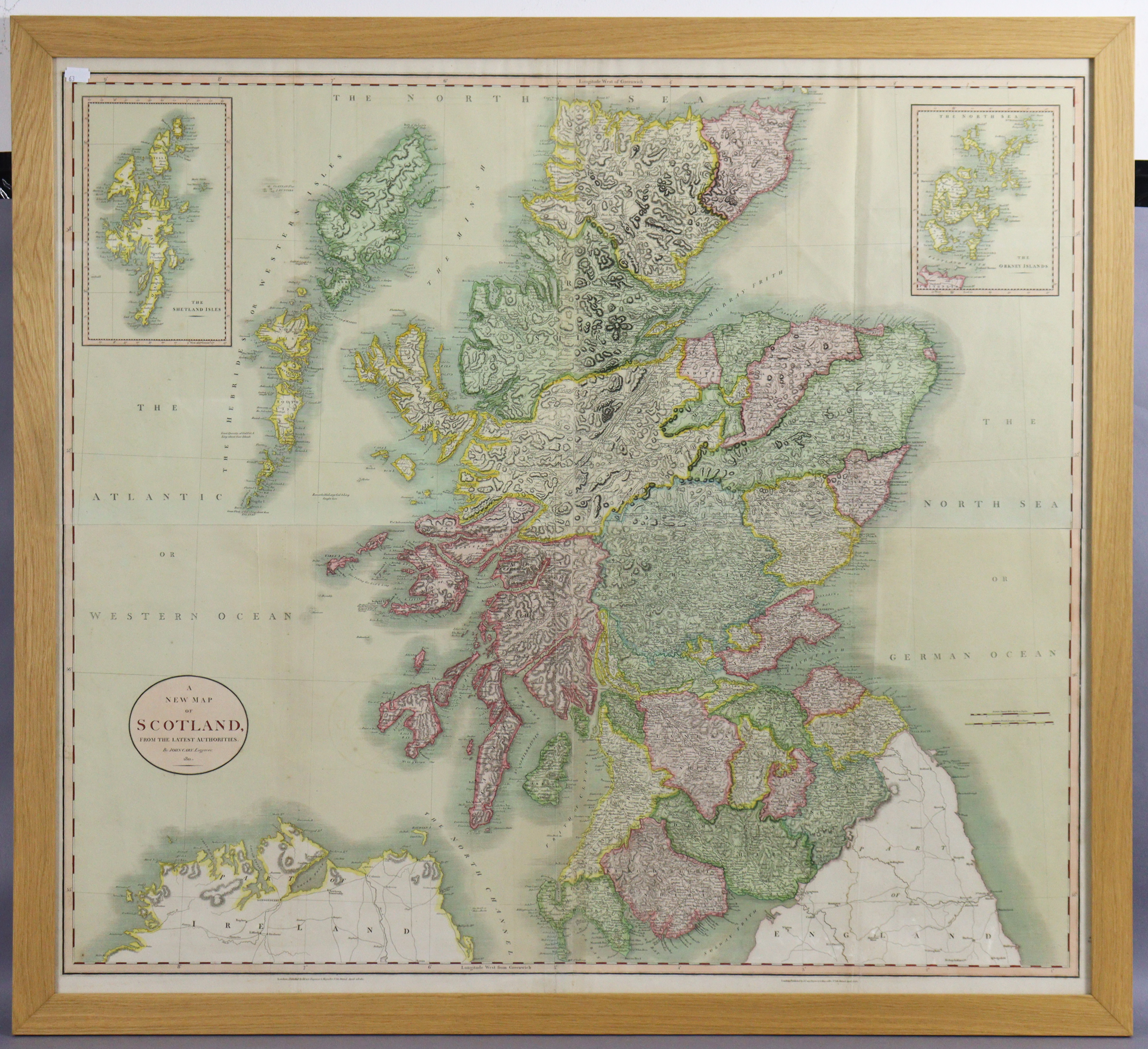 A large coloured map “A New Map of Scotland, From The Latest Authorities” by John Cary dated 1811; - Image 2 of 7