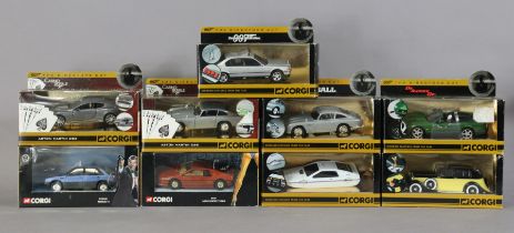 Seven Corgi classics die-cast “007 Director’s cut” series scale model cars; & two ditto “