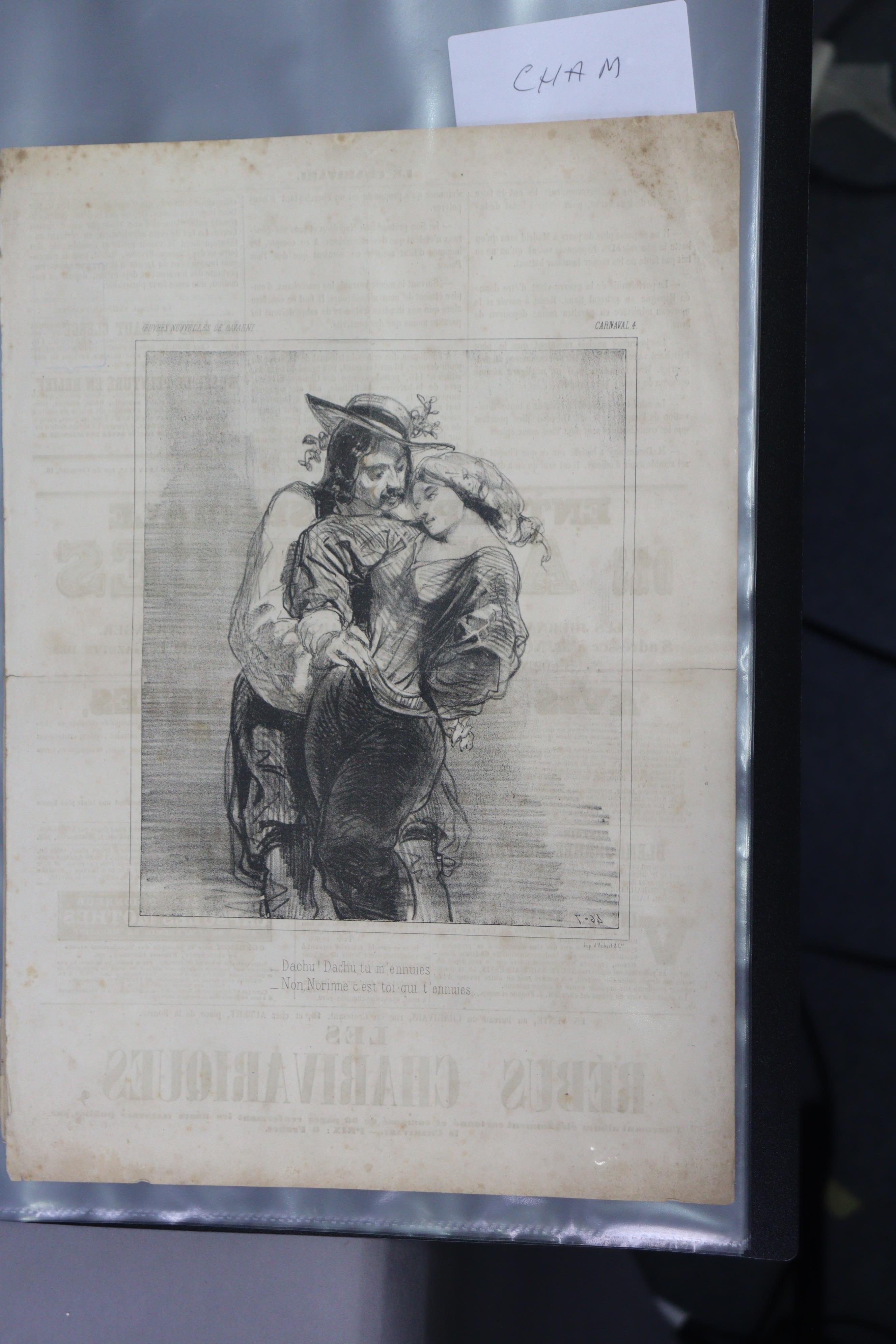 A folio lithographs after Steinlen, Daumier, Gavarni, & Cham, taken from late 19th/early 20th - Image 6 of 21