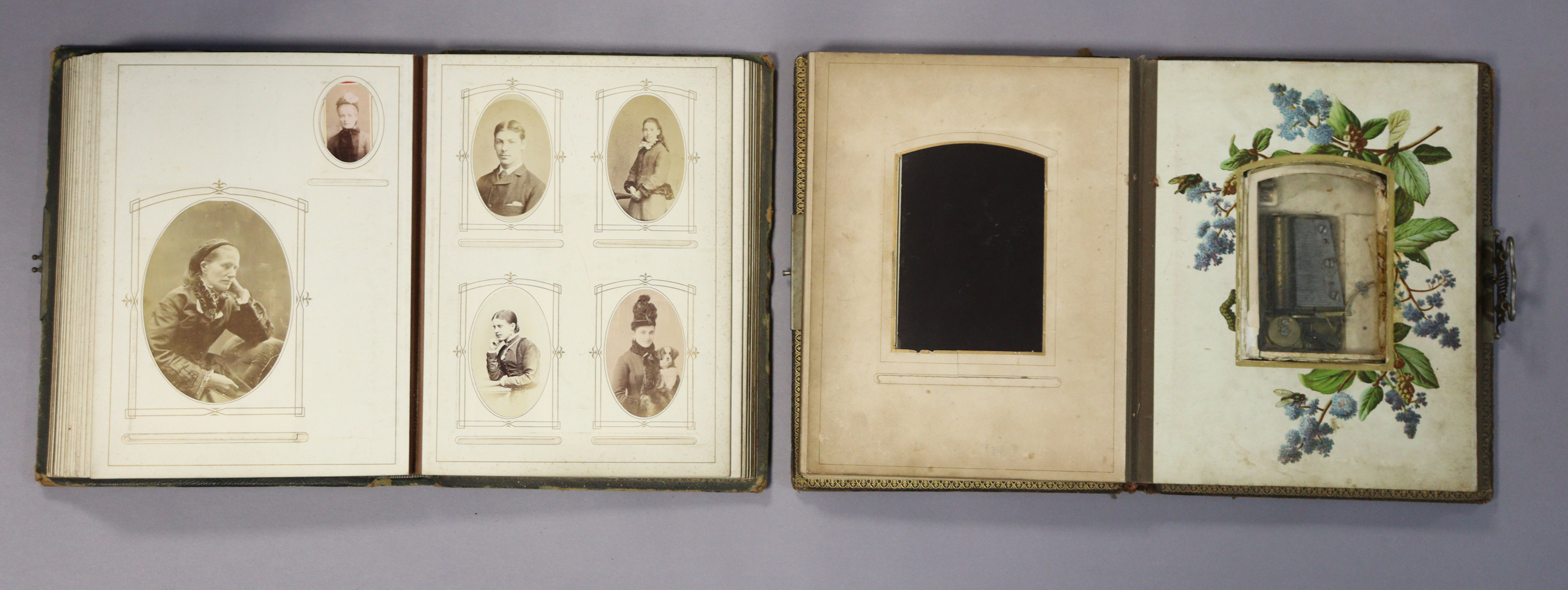 Two late 19th/early 20th century leather-bound family photograph albums containing a total of one - Image 5 of 6