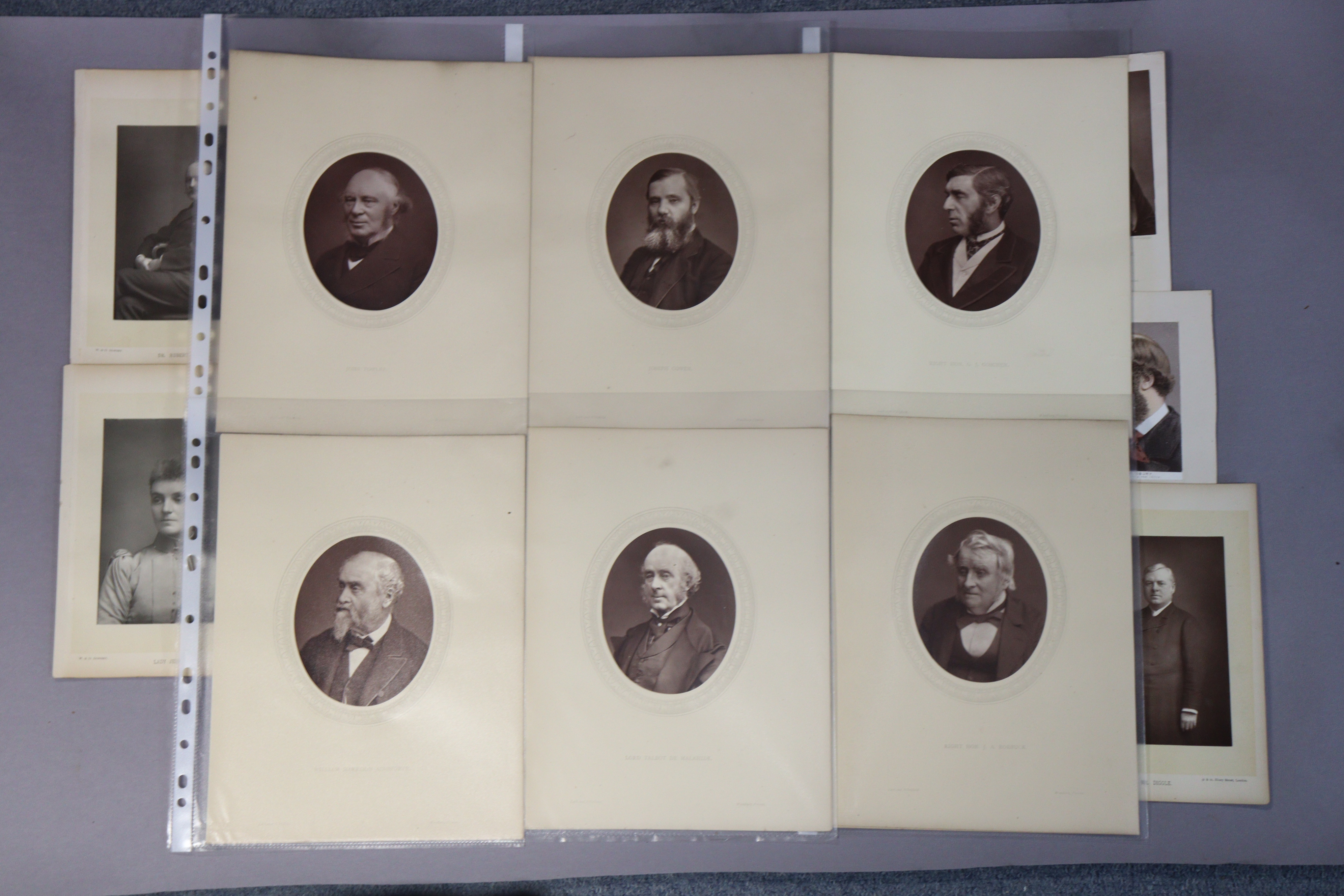 Approximately one hundred various vintage photographic portraits, most in plastic sleeves. - Image 2 of 4