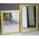 Two gilt frame rectangular wall mirrors, 72cm x 102cm, & 63cm x 88cm.