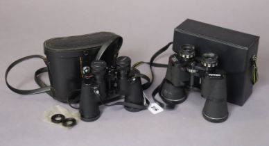 A pair of canon 7 x 35mm field glasses, & a pair of Miranda 10 x 50mm field glasses, each with case.