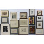 Various decorative paintings & prints, all framed.