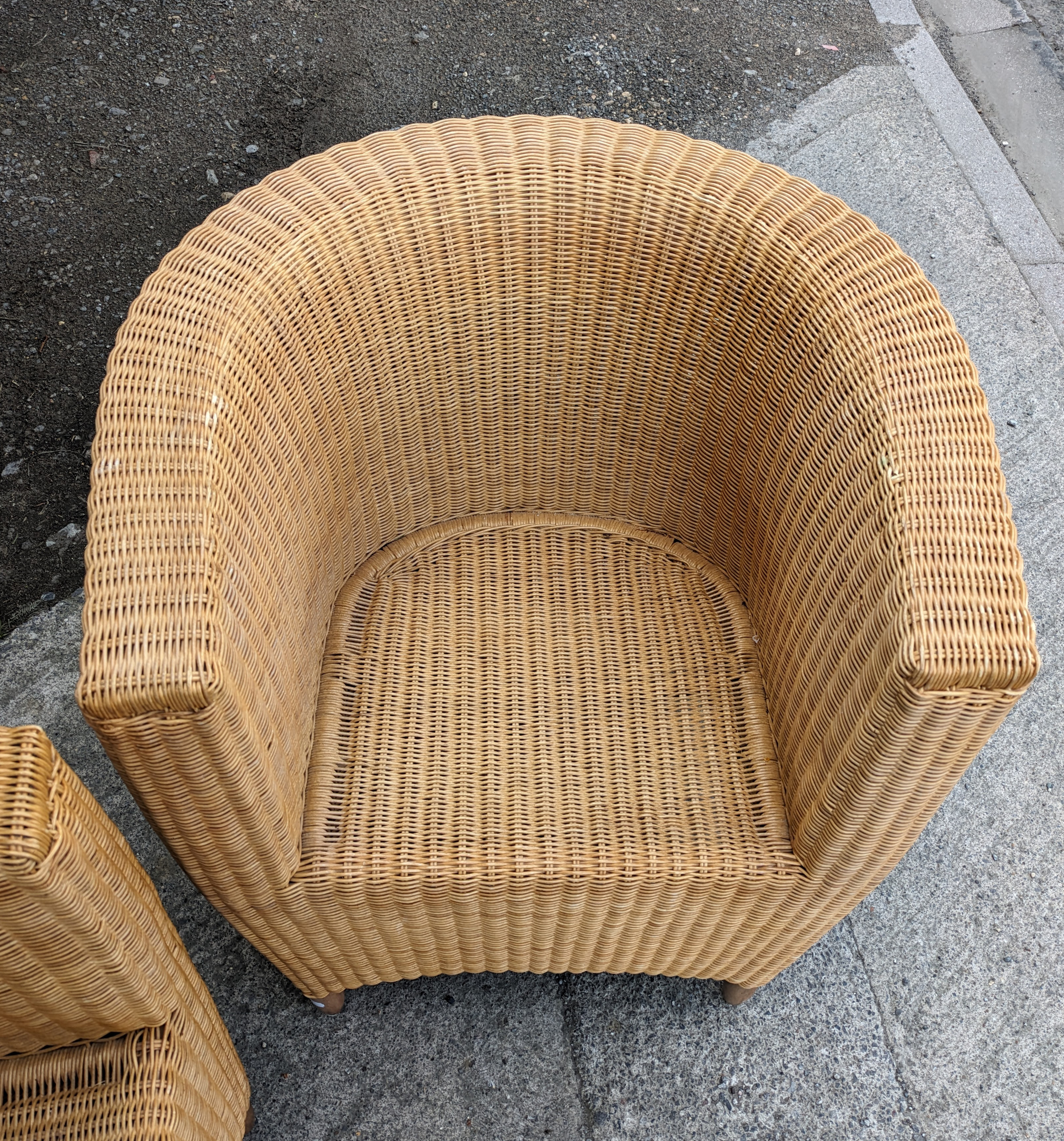 A pair of Heal’s tub-shaped wicker conservatory chairs. - Image 5 of 14