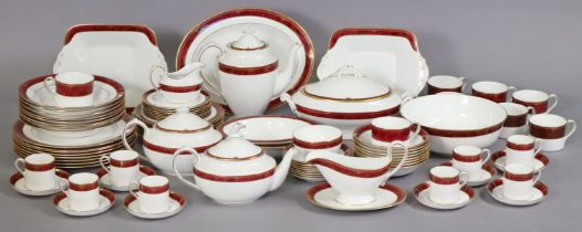 A Spode Fine Bone China “Bordeaux” extensive eighty-five-piece dinner, tea, & coffee service (