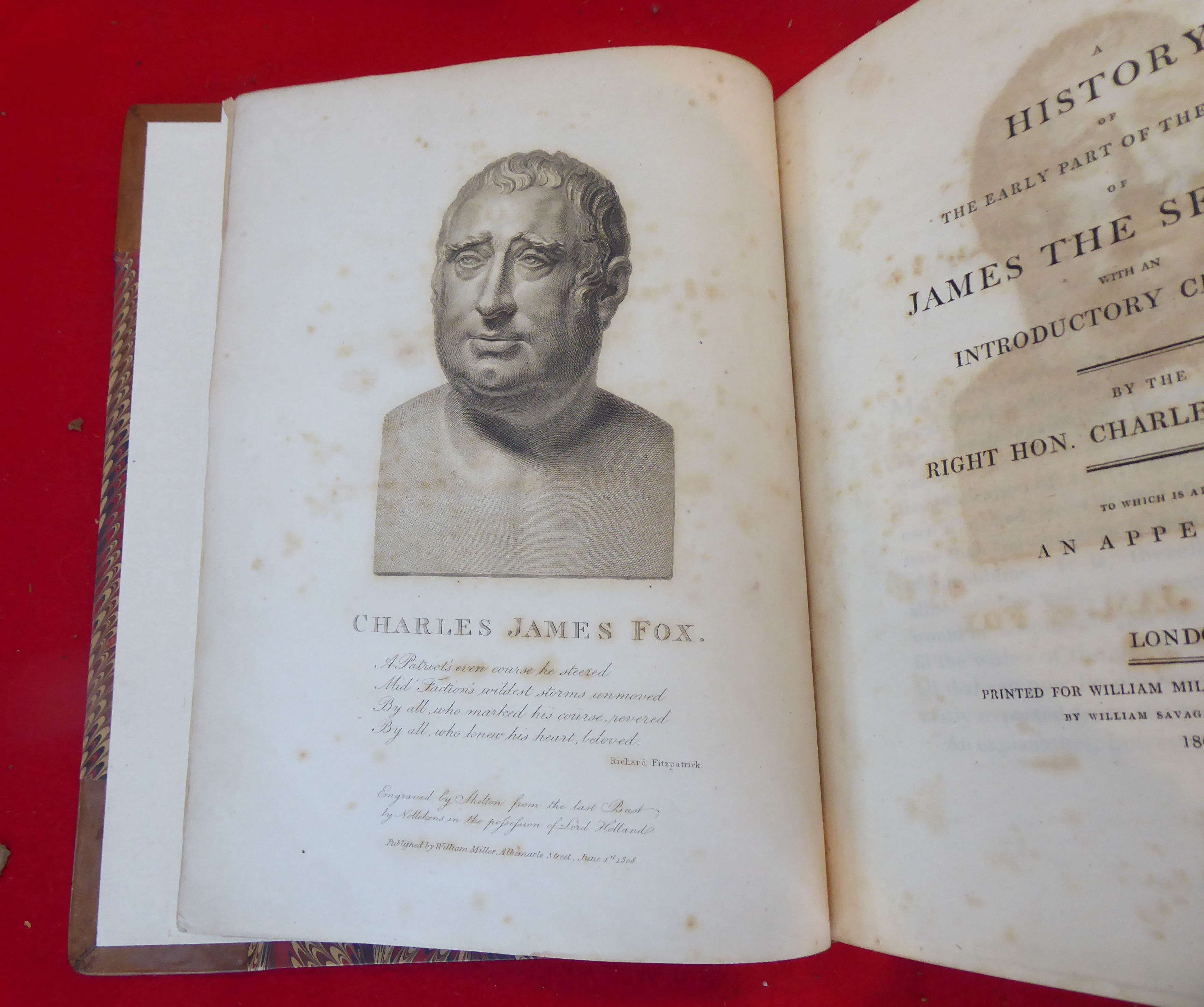 Book: 'A History of the Early Part of the Reign of James II' by Hon. Charles James Fox  1808, in one - Image 4 of 9