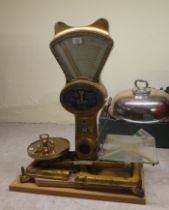 A set of vintage cast iron and brass 'The Automatic Scale Co Ltd' weighing scales