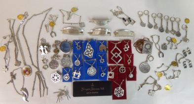 Jorgen Jensen Danish items of personal ornament: to include pendants; hair barrettes; and rod and