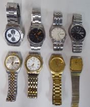 Variously cased Seiko bracelet watches: to include a chronometer, faced by a baton dial