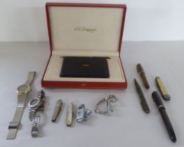 Pens and watches: to include a pen and wallet presentation set by Dupont; and a Rado Voyager